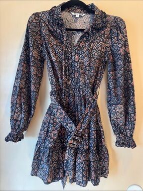 Walter Baker “Ginette” Long Sleeve Mini Dress with Belt